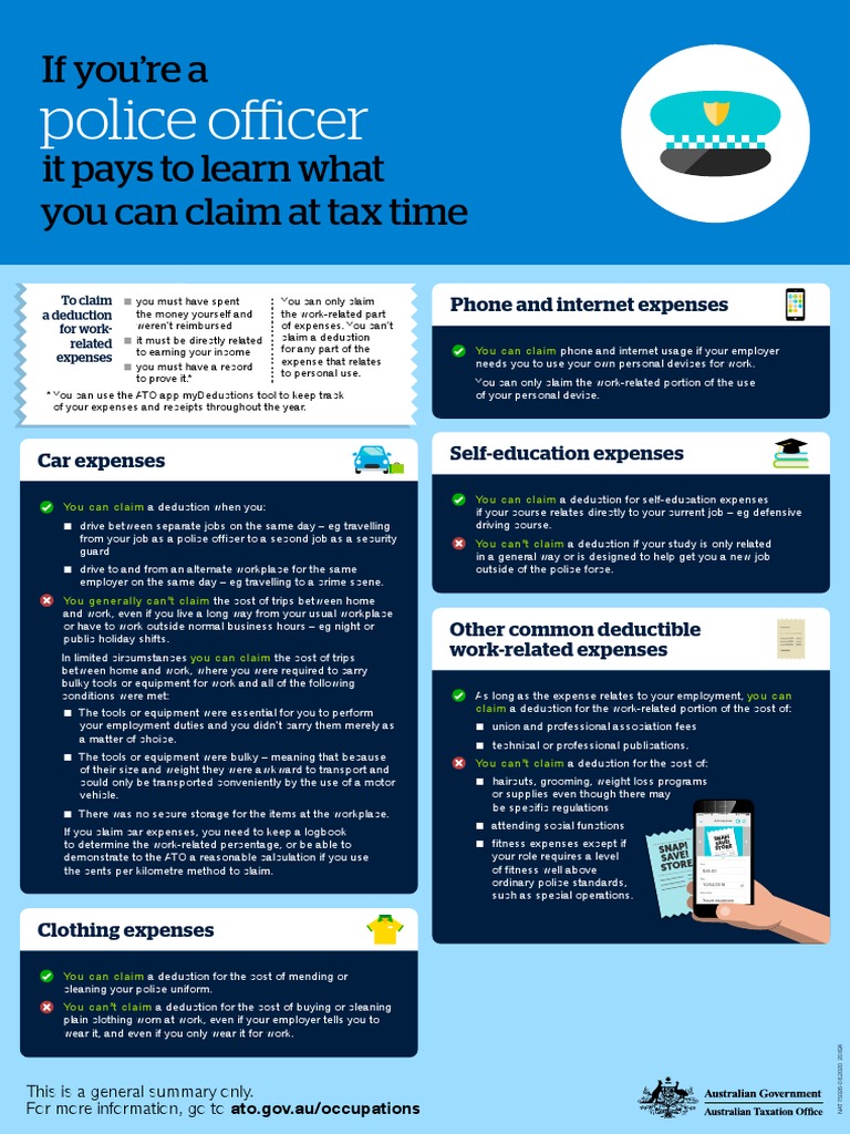 Police Officer Deductions Guideline PDF Tax Deduction Expense