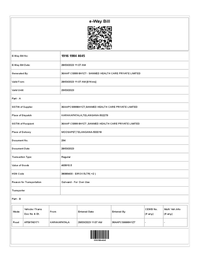 E way bill system pdf