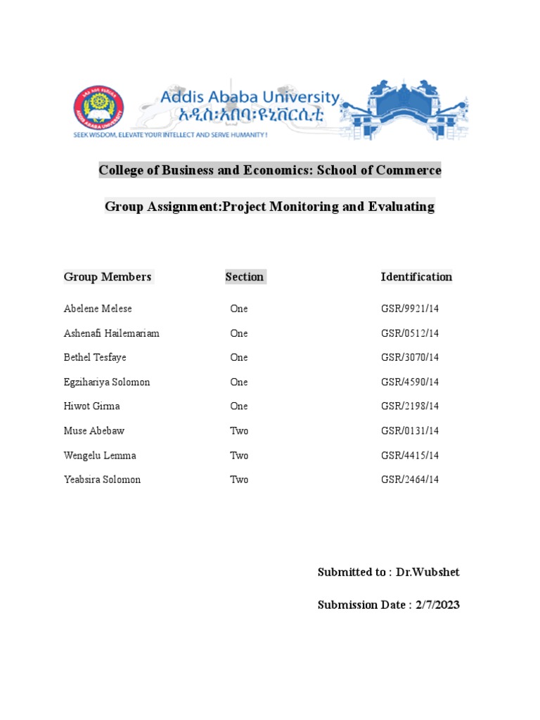 Monitorring and Evaluation Assignment 1 | PDF | Performance Indicator ...