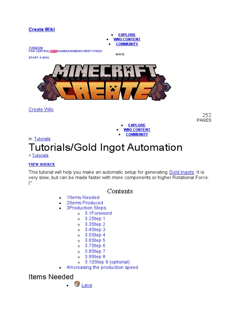 Gold Tutorial Create | PDF