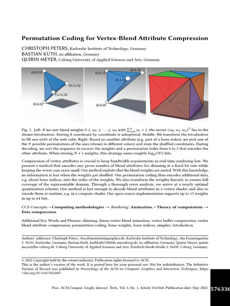 Peters2022 permutation coding paper pdf shader data compression