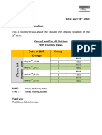 3rd Term Shift Changing Schedual