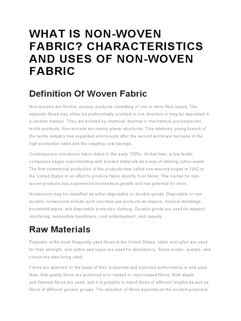 Exploring the Significant Differences between Woven and Non-Woven Fabrics