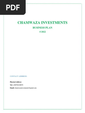 Chamwaza Business Plan