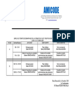 Emploi Du Temps de Demarrage de La Formation Volet Creation Des Micros Projets