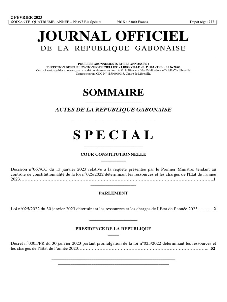 Loi de finances 2023 au Gabon | PDF | Impôts | Économie