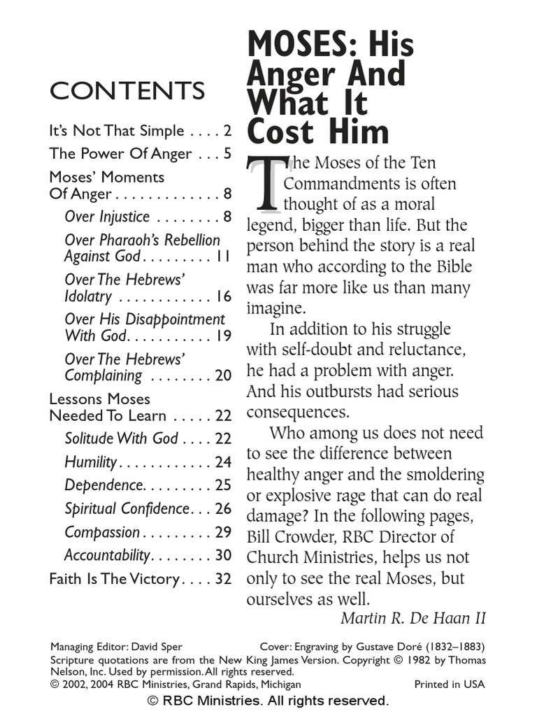 Moses His Anger and What It Cost Him Download Free PDF Moses Anger