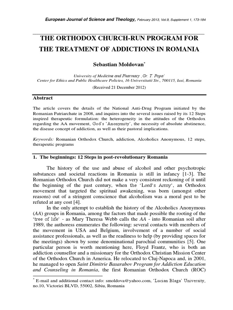 The orthodox church run program pdf twelve step program