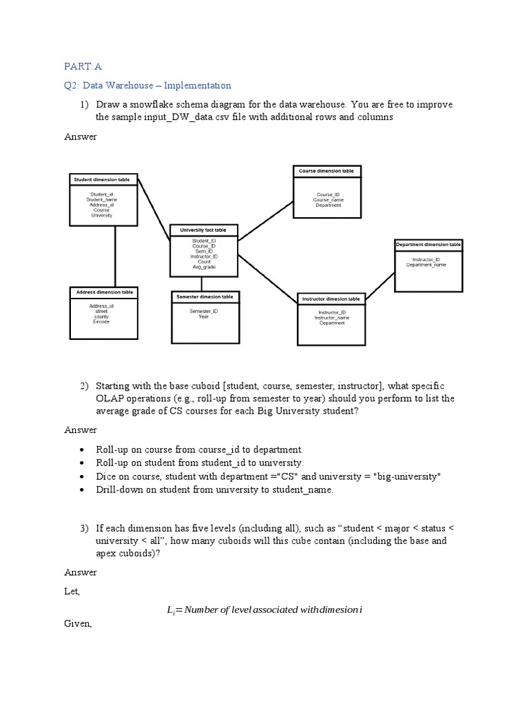 OLAP Operations in Snowflake Schema | PDF