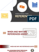 When and Why Are References Given