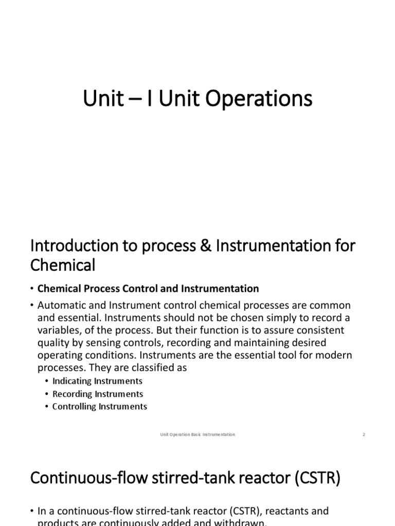 Unit Operations PDF Chemical Reactor Evaporation