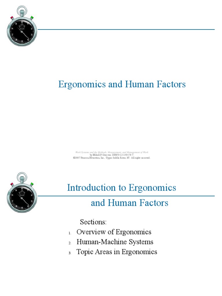 Ergonomics Lecture Note-1 | PDF | Human Factors And Ergonomics | Senses