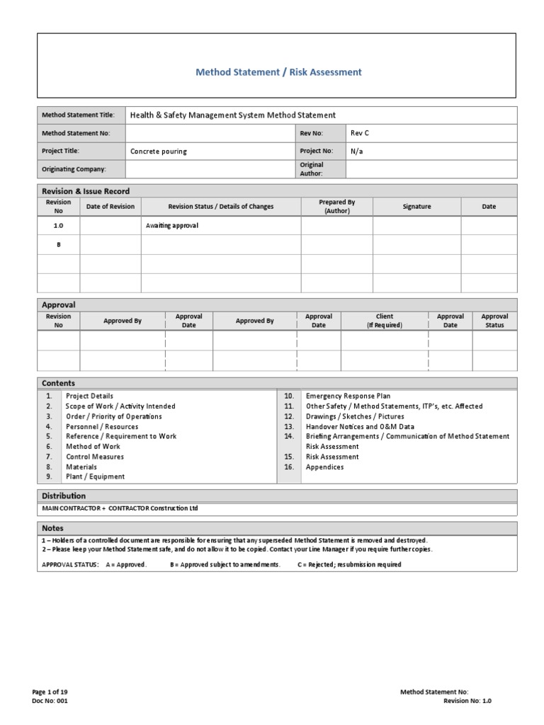 Concrete Pouring RAMS | PDF | Personal Protective Equipment | Risk