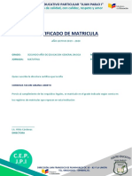 Certificado de Matricula Cordova y Ruiz