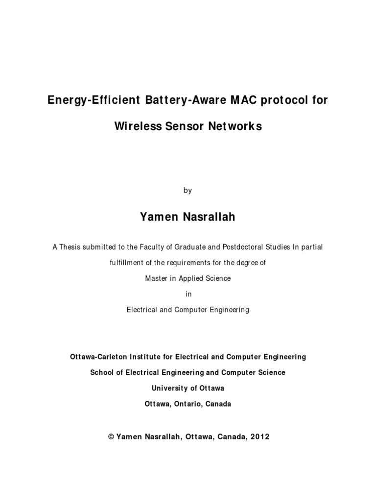 Energy-Efficient MAC Protocol for WSNs | PDF | Wireless Sensor Network ...