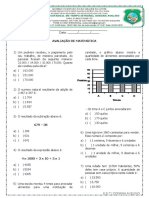 Avaliação de Matemática Dhelania