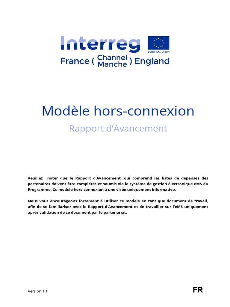 Progress Report Offline EMS Template FR | PDF