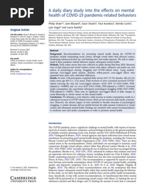 Shaw et al. - 2023 - A daily diary study into the effects on mental hea