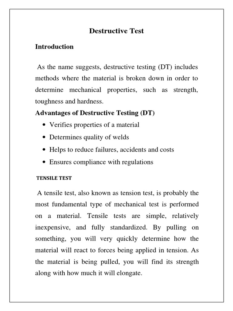 Non Destructive Test | Download Free PDF | Hardness | Strength Of Materials