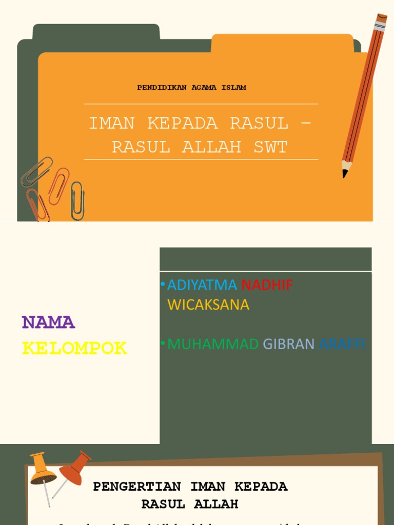 Iman Kepada Rasul - Rasul Allah SWT: Pendidikan Agama Islam | PDF