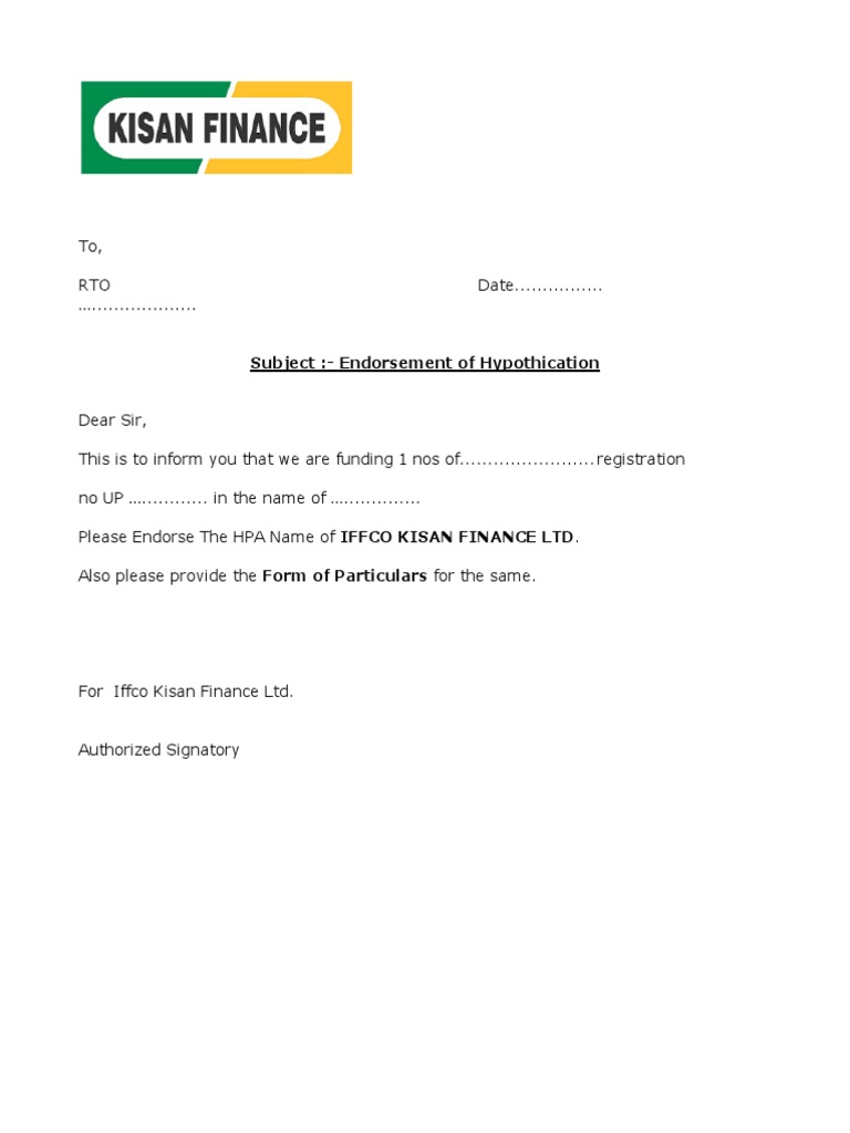 HPA Endorsement Request to RTO | PDF