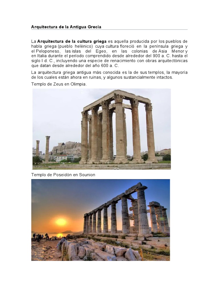 Arquitectura de la Antigua Grecia | PDF | Grecia | Estética