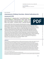 Assessment of Kidney Function Clinical Indications For Measured GFR