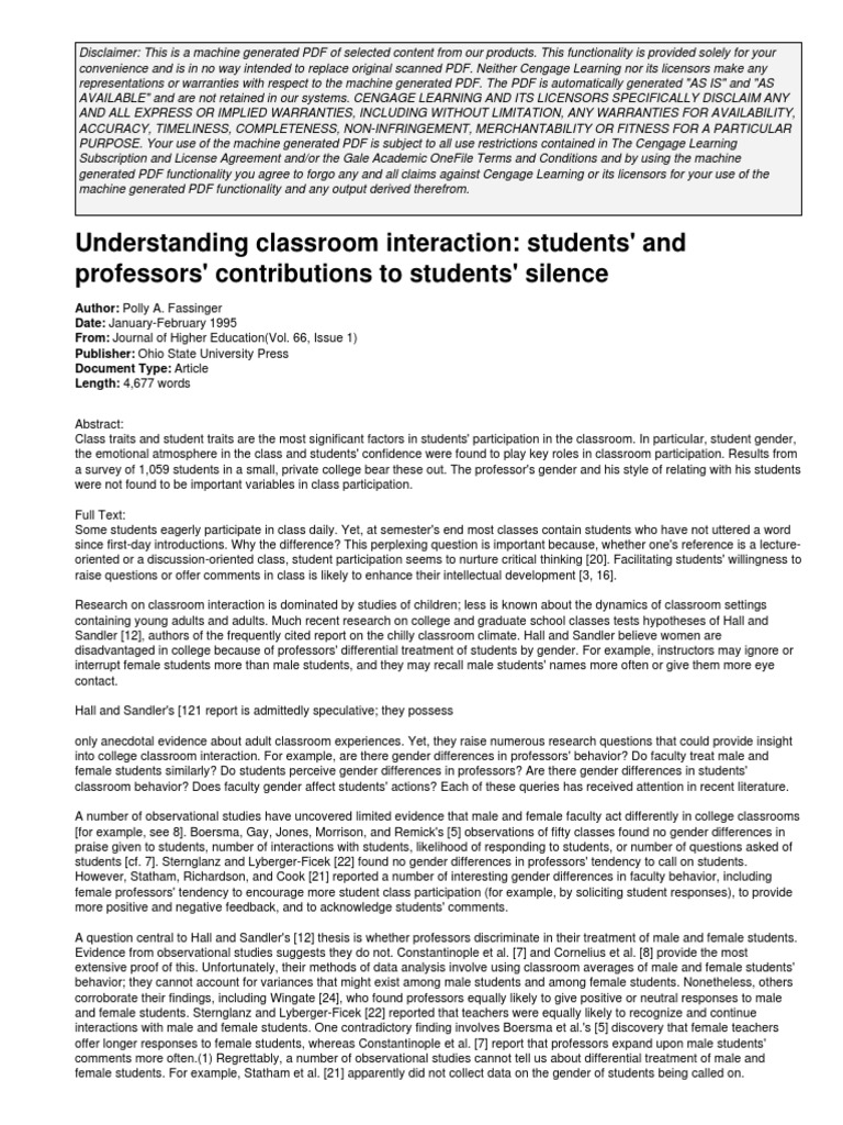 Understanding_classroom_intera | PDF | Gender | Gender Studies