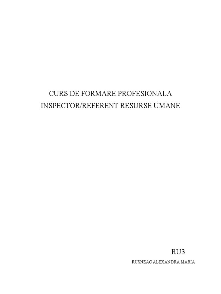 Curs de Formare Profesionala | PDF