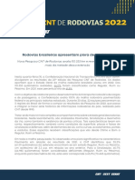 Pesquisa CNT Rodovias 2022 Principais Dados