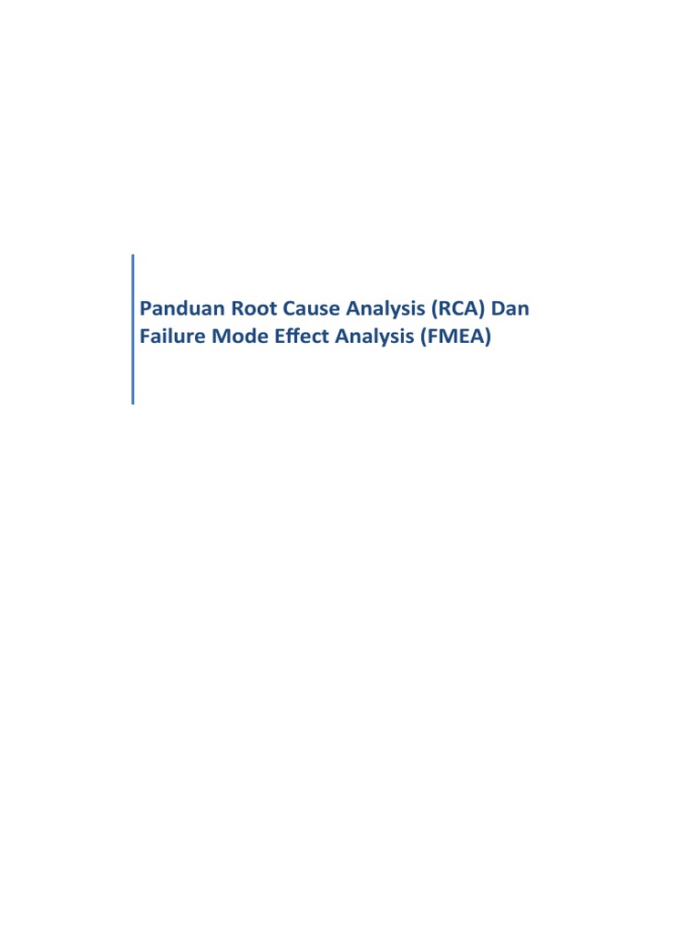 Panduan RCA dan FMEA untuk Rumah Sakit | PDF
