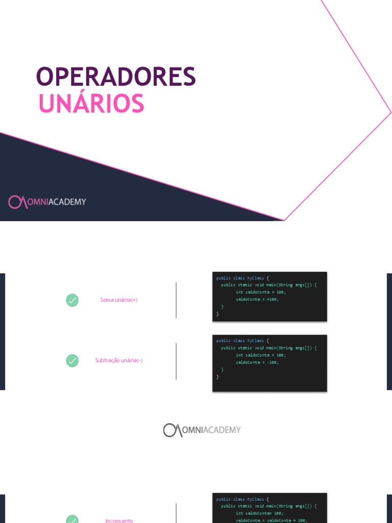 JAVA+ +S04L04+ +Realizando+Operações+Unárias+Com+Java | PDF | Computer ...