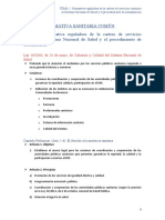 Normativa Sanitaria Común - T1 Cartera de Servicios y Su Actualización