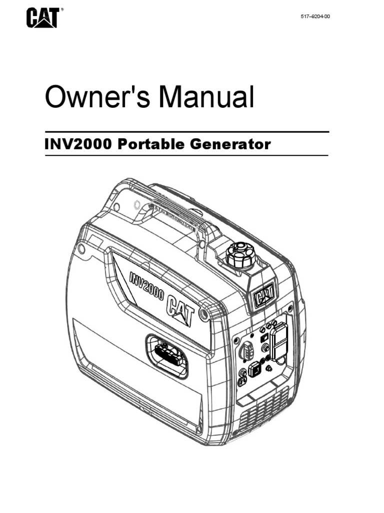 INV2000 Generator Owner's Manual | PDF | Gasoline | Electrical Connector
