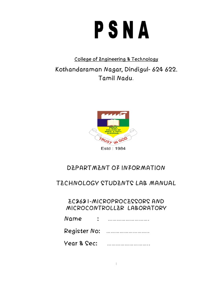 MPMC Lab Student Manual PDF