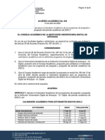 Acuerdo Académico 064 - Calendario Académico Periodo Académico de 2023-2