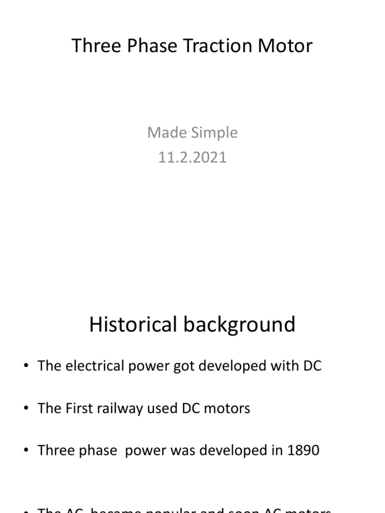 Three Phase Traction Motor Overview | PDF | Electric Motor ...