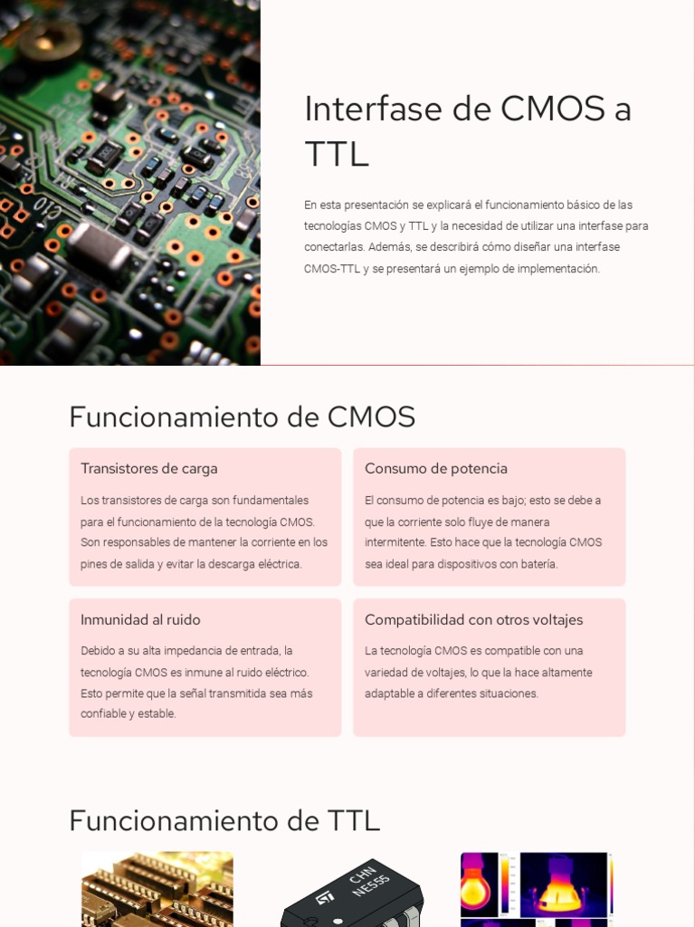 Interfase CMOS-TTL: Diseño y Función | PDF | Cmos | Energia electrica