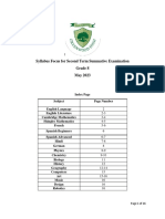 Grade 8 MSP SA2 Syllabus Focus May 2023 PDF