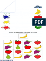 Une Con Líneas A Las Frutas y Sus Colores