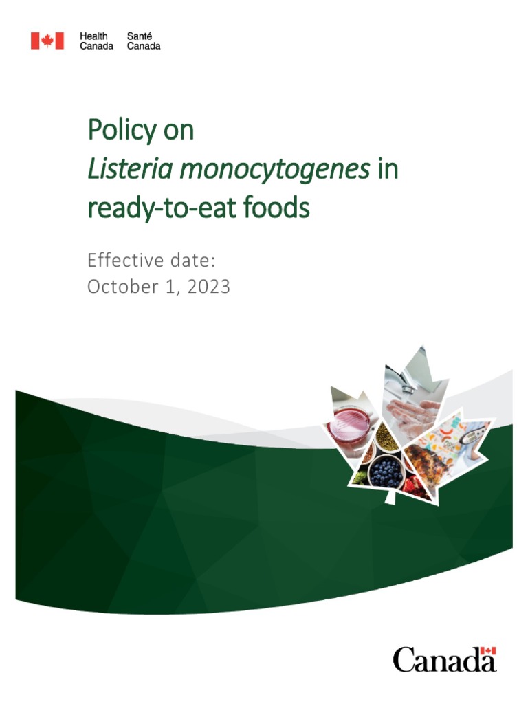Listeria Mono Policy Health Canada PDF Food Safety Foodborne Illness