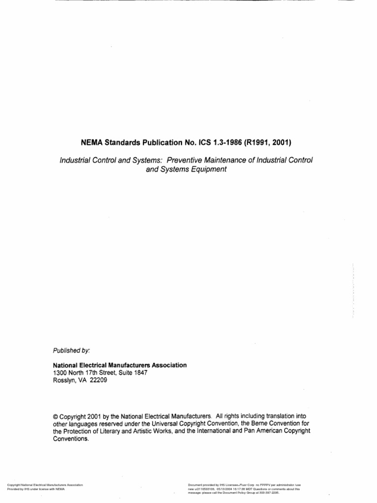 ANSI ICS 1 3 R2001 Preventive Maintenance PDF Vacuum Cleaner Lubricant