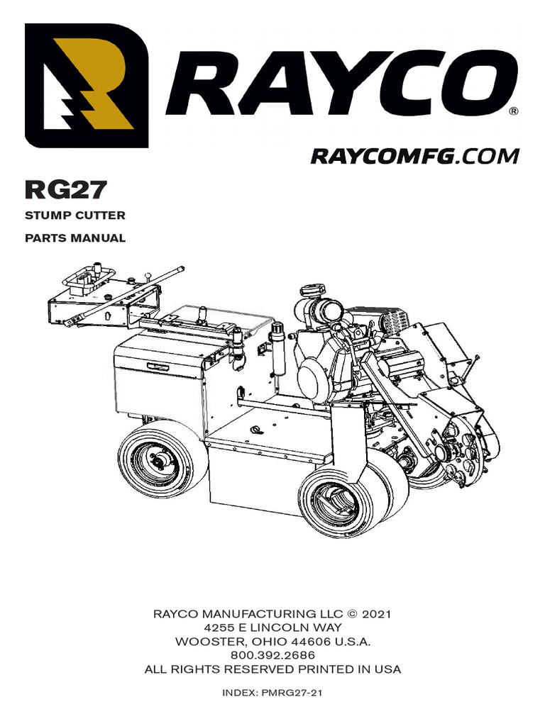 RG27 Stump Grinder Parts Manual | PDF | Safety | Screw