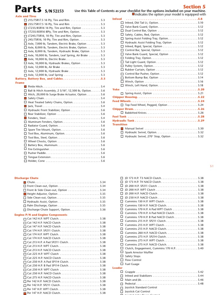 Morbark Chipper Parts Overview | PDF | Axle | Tire