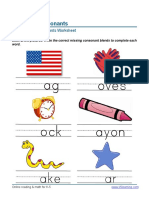 Kindergarten Picture Write Letters Blending Consonants 3