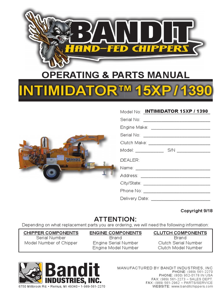 Intimidator - 15xp1390 Parts Manual | PDF | Knife | Clothing