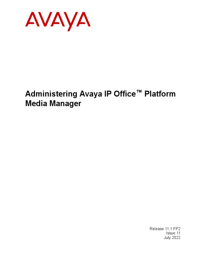 Administering Avaya IP Office Platform Media Manager_en-us | PDF