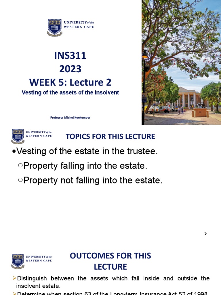 2023+week+5 Lecture+2 | PDF | Insolvency | Will And Testament