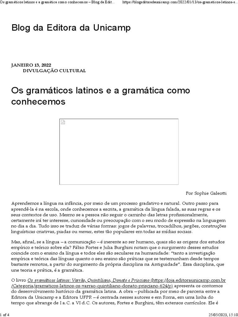 Gramática Latina: Varrão a Prisciano | PDF | Gramática | Latim