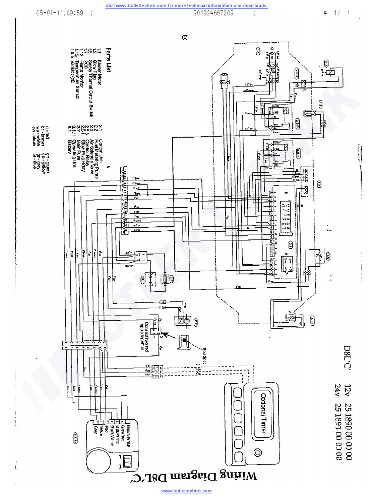 Eberspacher Heater D8LC Wiring Diagram | PDF